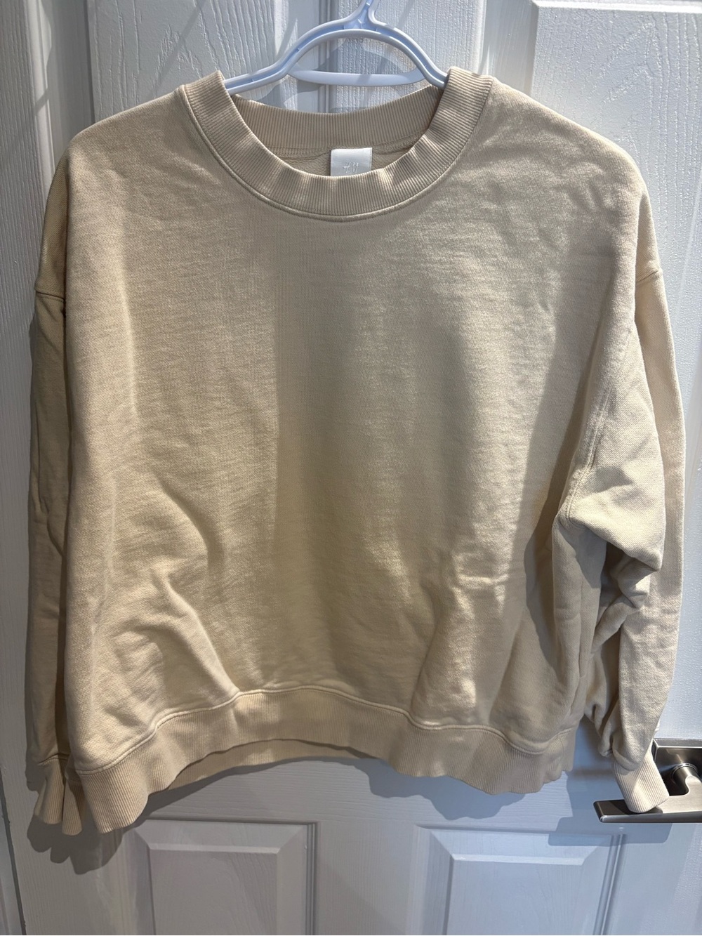 H&M Crewneck Sweater in Light Cream